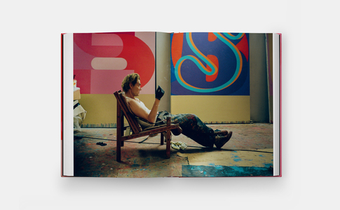 Harland Miller in his studio, Norfolk, UK. Picture credit: © Finn Constantine / artwork © Harland Miller