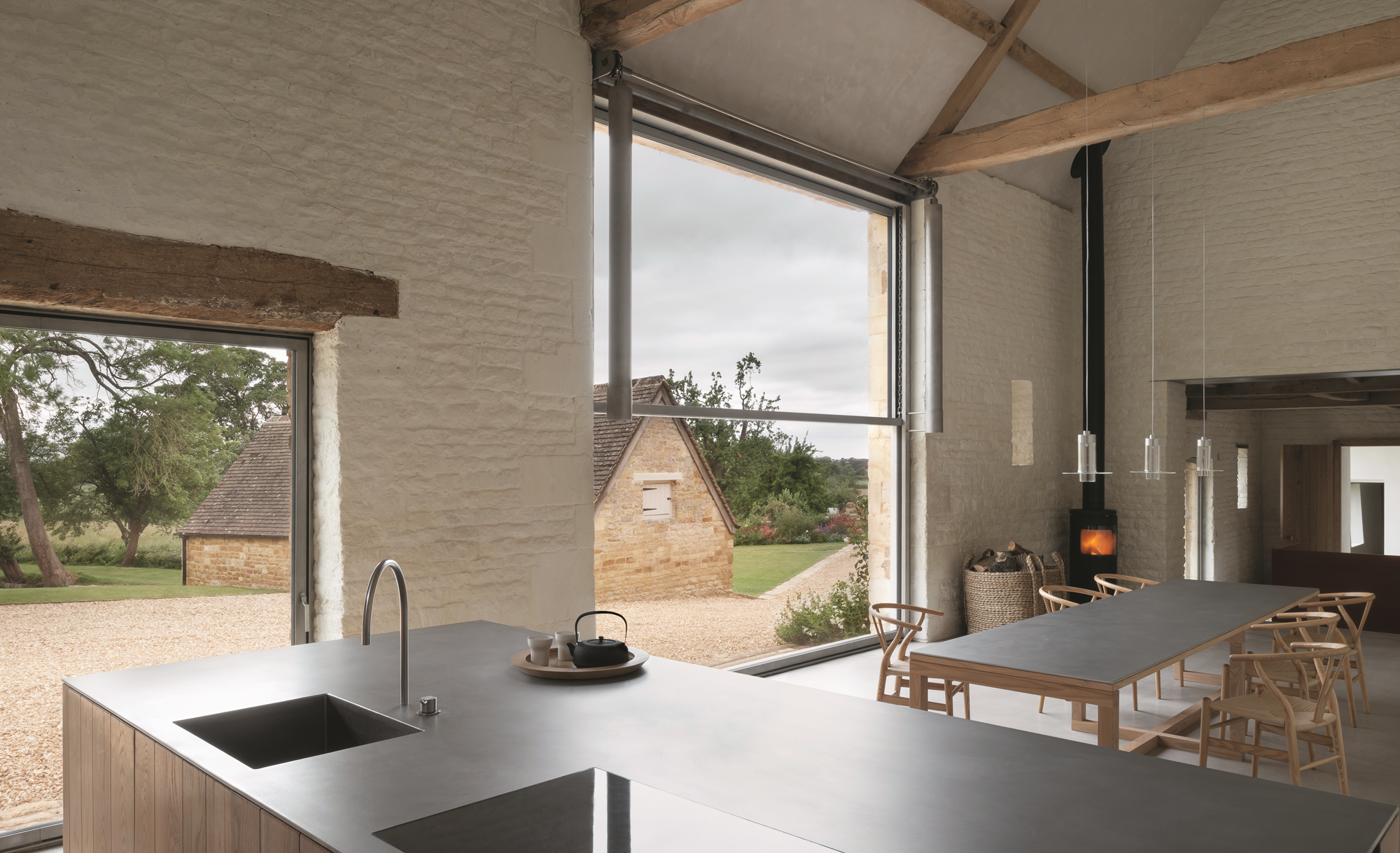 The barn kitchen at Home Farm. Photography: Gilbert McCarragher