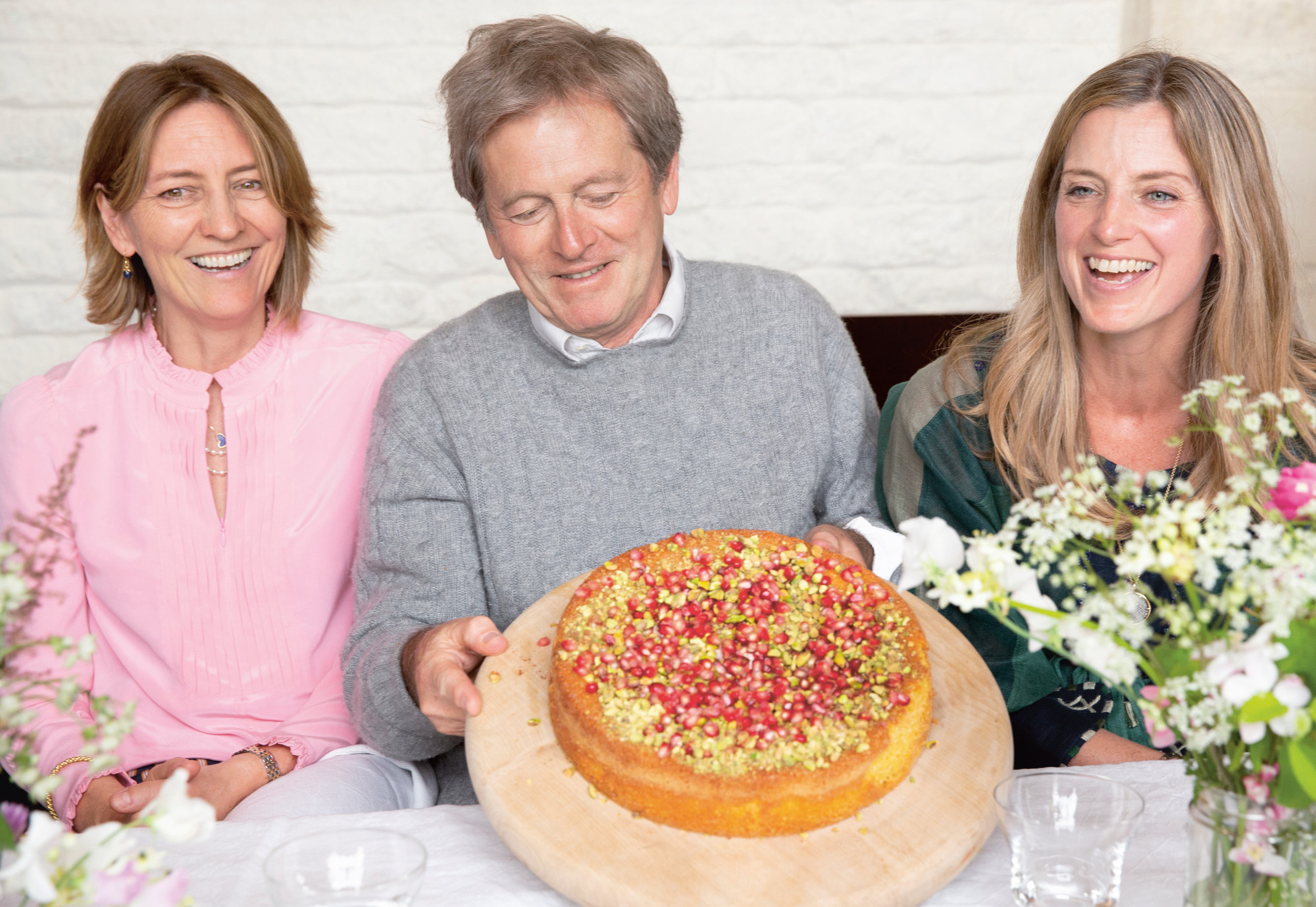 John Pawson with the cake Photograph by Natasha Stanglmayr