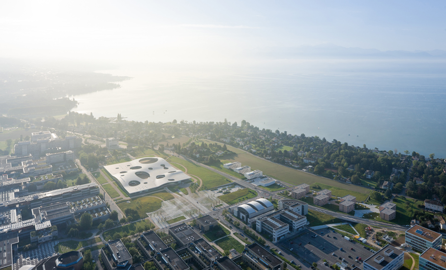 Iwan Baan, Centre Connaissances Universitaire, EPFL designed by SANAA (2010), Lausanne, Switzerland