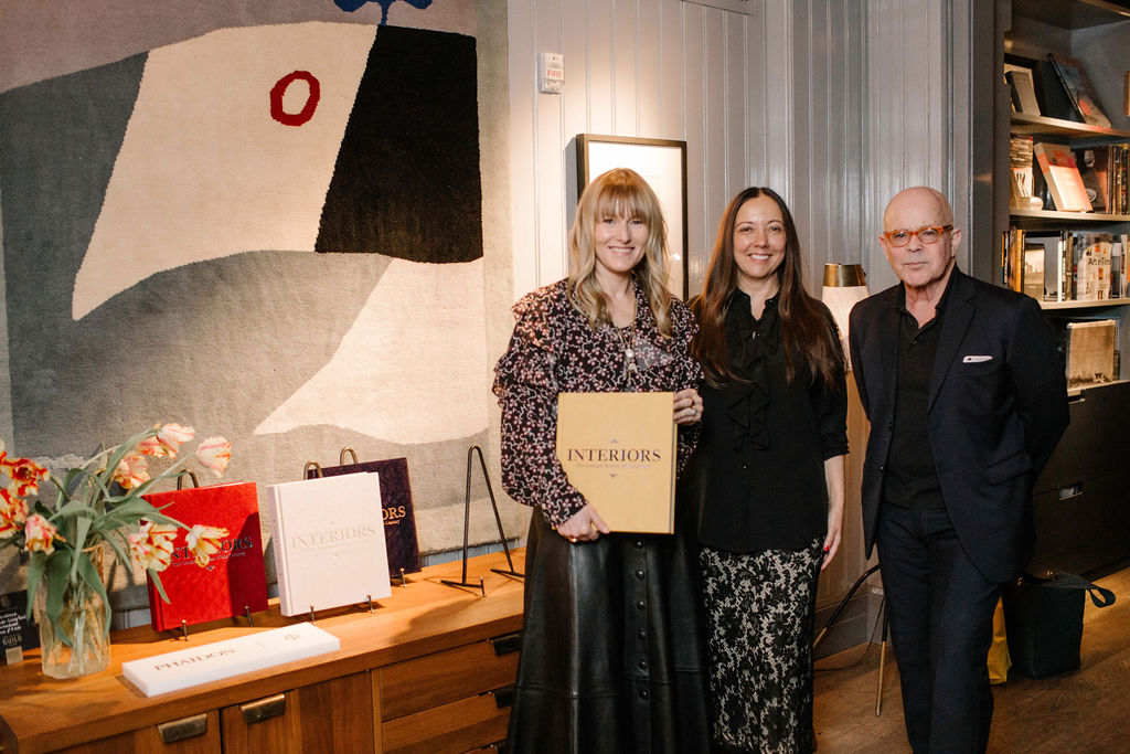Architectural Digest's Amy Astley and Alison Levasseur with William Norwich at the launch for Interiors: The Greatest Rooms of the Century at Roman and Williams Guild New York