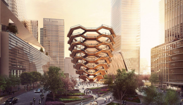 Vessel by Heatherwick Studio. Rendering by Forbes Massie-Heatherwick Studio