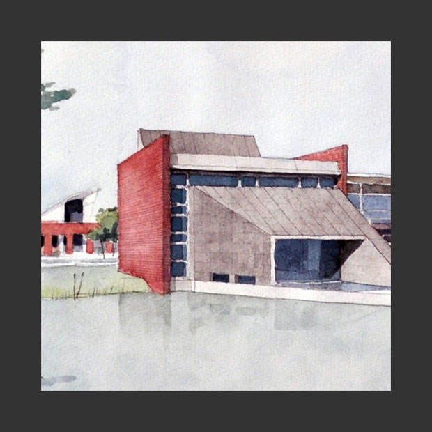 Eskew+Dumez+Ripple Estuarine Habitats & Fisheries Center, Lafayette Watercolor