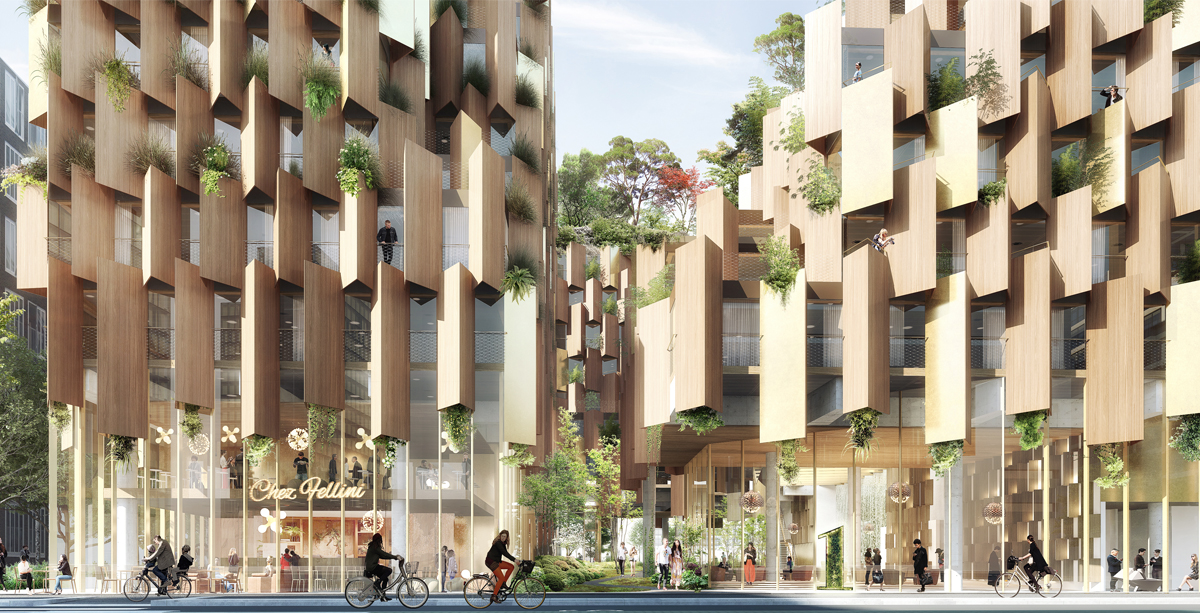 Kengo Kuma & Associates' renderings for 1hotel. Images courtesy of Kengo Kuma & Associates