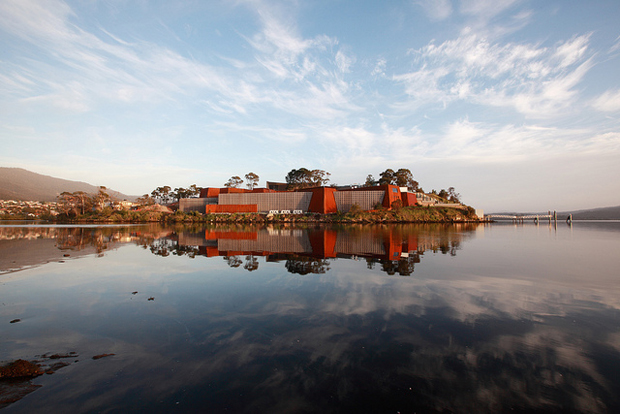 The Museum of Old and New Art above the Derwent River