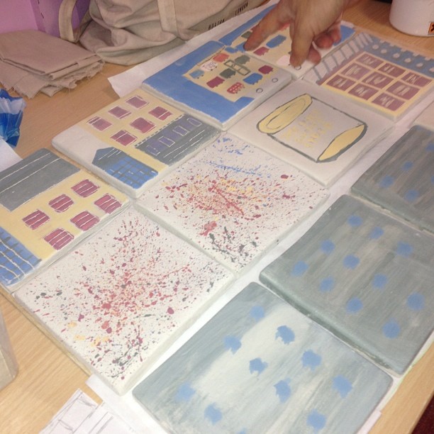 Laura's tiles for the Beckton Community Centre