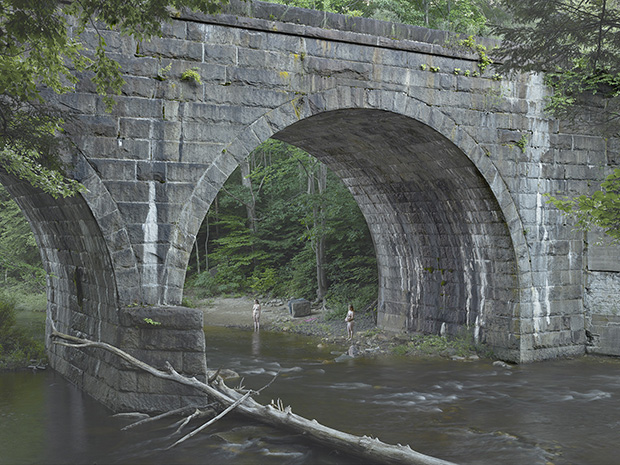 Gregory Crewdson, Beneath the Bridge, 2014, Digital Pigment Print, 37 1/2 x 50 inches ©Gregory Crewdson. Courtesy Gagosian Gallery.