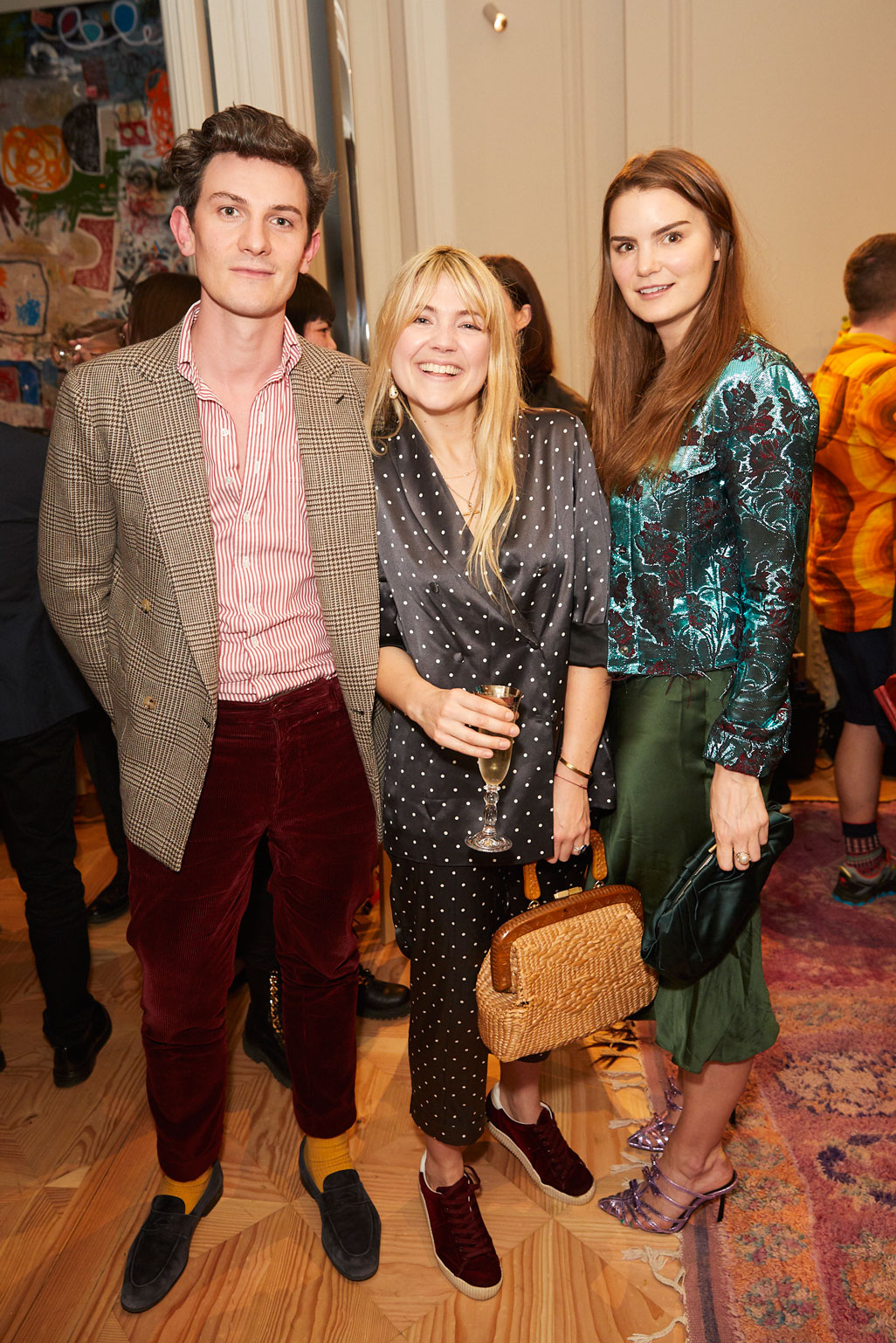 Duncan Campbell, Matilda Goad and Charlotte Rey at at the Interiors launch at MATCHESFASHION.COM in London