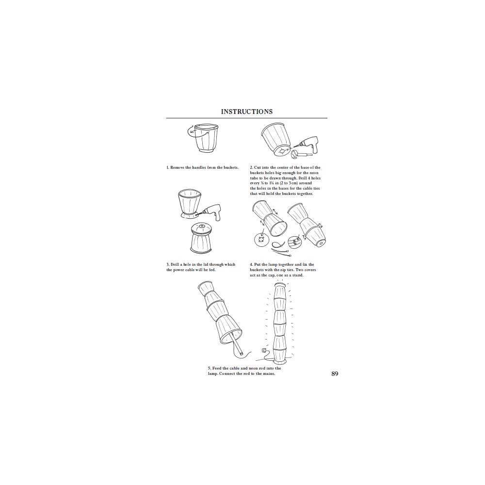 The instructions for Lovegrove's Fatto di Giorno floor lamp. As reproduced in Do It Yourself