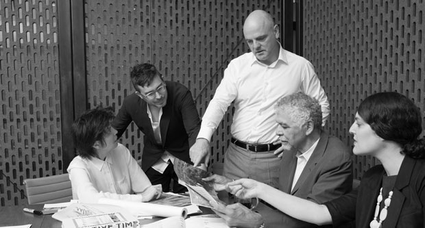 Liz Diller (far left) beside her High Line colleagues