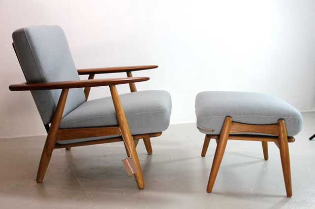 Cigar Chair and Footstool - Hans J Wegner