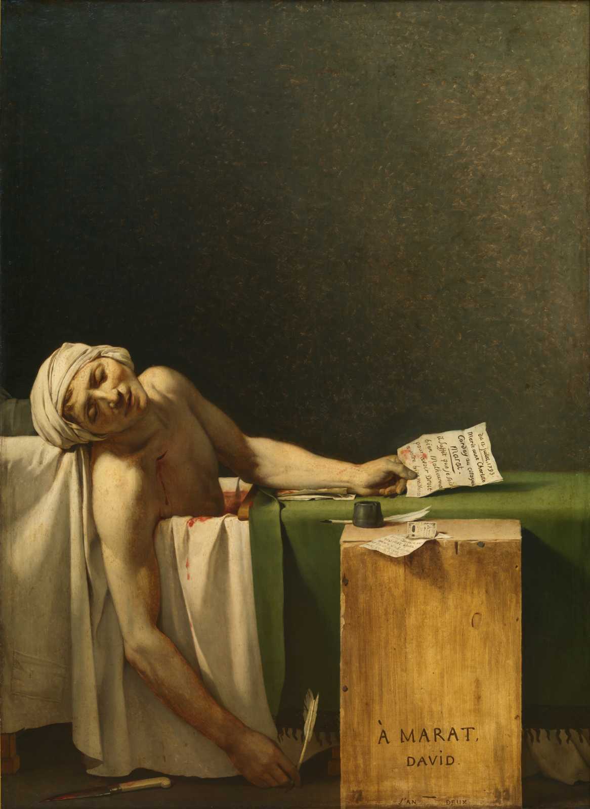 The Death of Marat (1793) by Jacques-Louis David