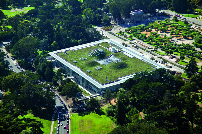 California Academy of Sciences, 2000-2008. © Renzo Piano Building Workshop. Courtesy Gagosian Gallery. Photography by Tom Fox, SWA Group