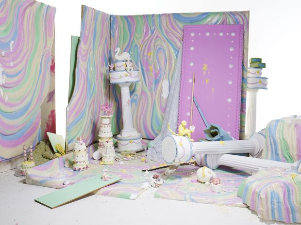 Gary Card, Fashion vs Cakes set design for Pop magazine Spring/Summer 2012, shot by Daniel Sannwald