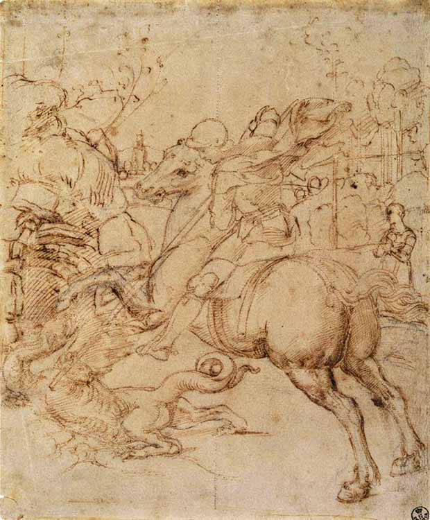 Cartoon of Saint George (c. 1506) by Raphael