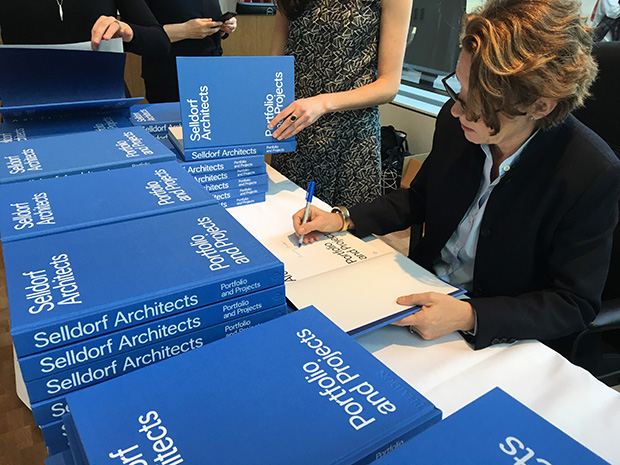 Annabelle signing copies of her book at Steinway Hall, New York