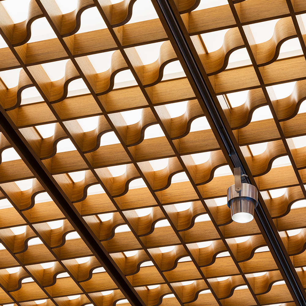 The suspended ceiling at Steinway Hall by Selldorf Architects