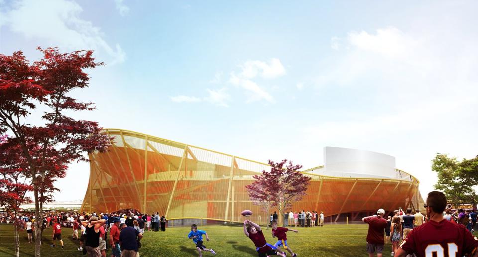 BIG's renderings for the Redskins' new stadium. Images courtesy of redskins.com