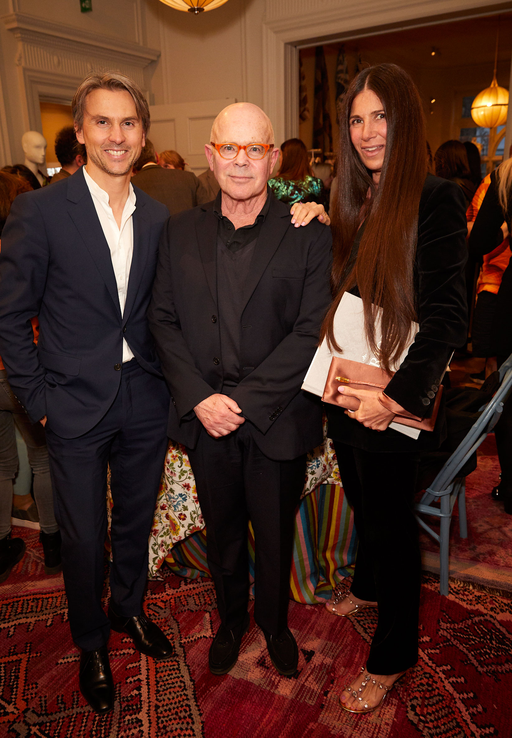 Ulric Jerome, William Norwich and Elizabeth Saltzman at the Interiors launch at MATCHESFASHION.COM in London