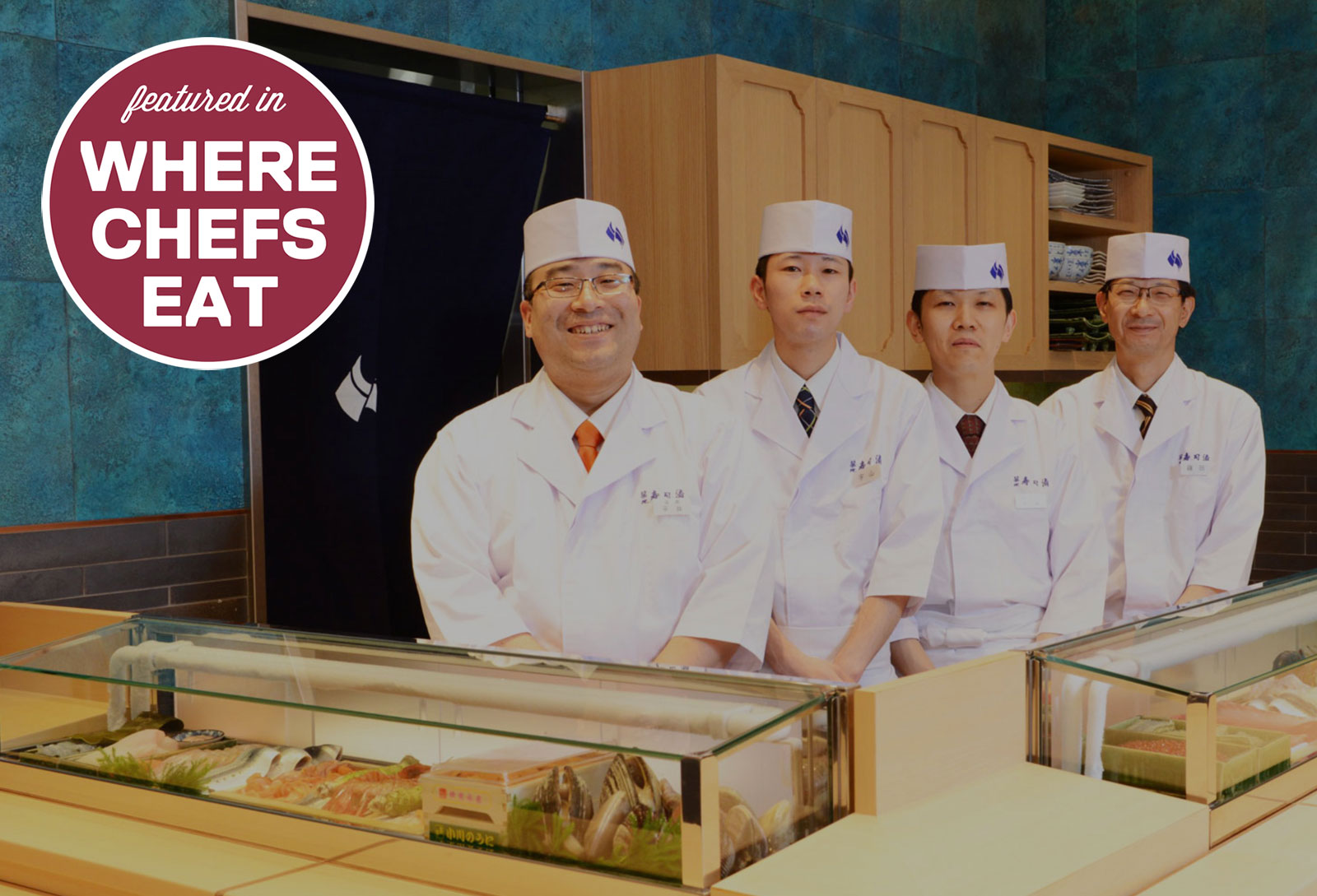 Some of the staff and chefs at Tsukiji Sushisay in Tokyo
